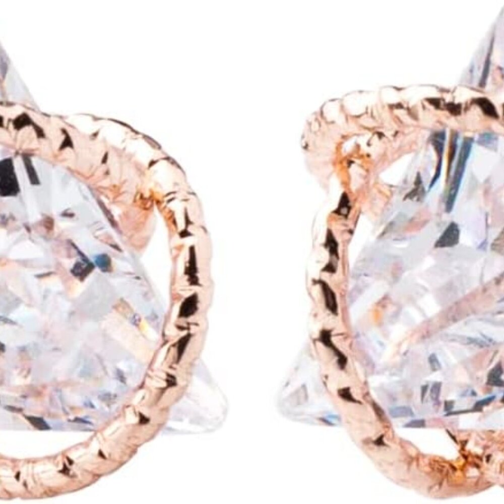 Gold Triangular Cubic Zirconia Stud Earrings For … - image 3